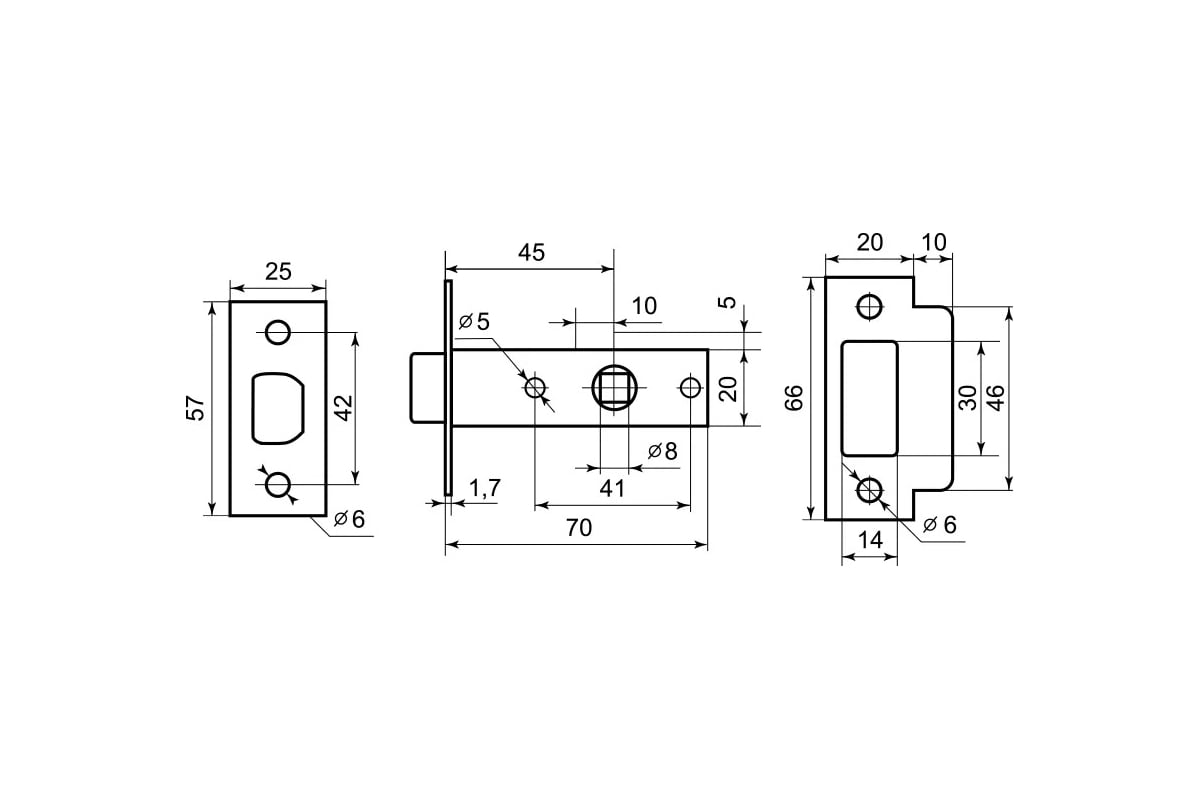 Palladium защелка межкомнатная 390 ab (цвет-бронза)