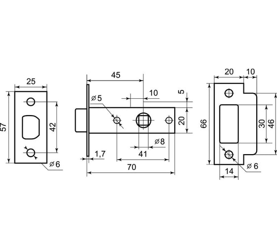 Межкомнатная защелка Palladium 400 PN 00011809