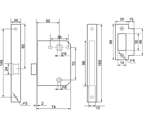 Межкомнатный замок Palladium 470 CP 00011814
