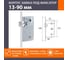 Врезная дверная защелка НОРА-М 13-90 белый 8558 2