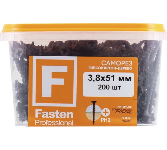 Усиленный саморез FastenPro ГД 3,8x51 200 шт. 14-0020602