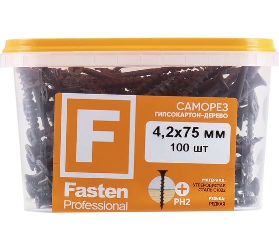 Усиленный саморез FastenPro ГД 4,2x75 100 шт. 14-0020605