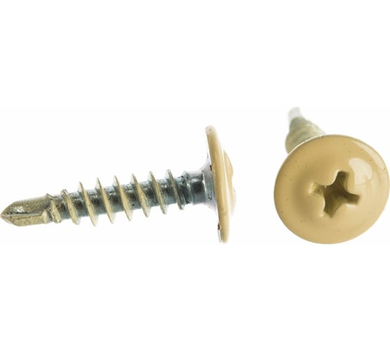Саморез с прессшайбой STARFIX 4,2x16 мм, цинк, со сверлом, RAL 1014 500 шт. SMC1-30952-500