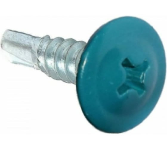 Саморез с прессшайбой STARFIX 4,2x16 мм, цинк, со сверлом, RAL 5021 500 шт. SMC1-47941-500 1