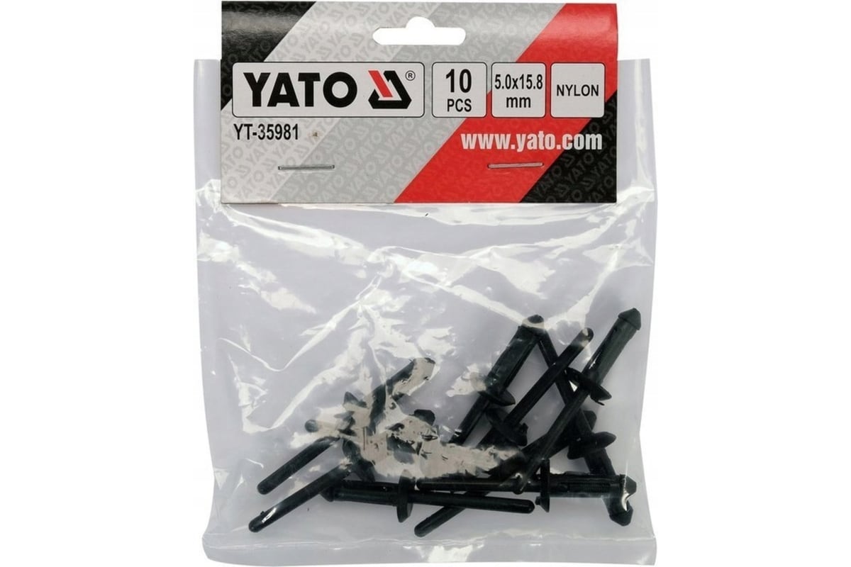 Пластиковые заклепки YATO 5,0x15,8 мм, 10 штук YT-35981 - выгодная цена ...