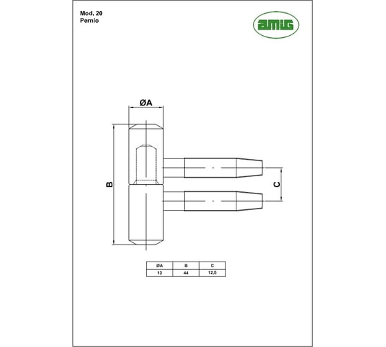 Ввертная петля Amig покрытие бронза, папа 20-13x44 (М) BR