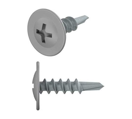 Саморез с прессшайбой STARFIX 4,2x16 мм, цинк, со сверлом, RAL 7004, 50 шт. SMZ1-87302-50 1