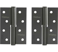 Врезные петли НОРА-М 750-4" ECO левые 100x70x2,5 графит, 2 шт. 18698