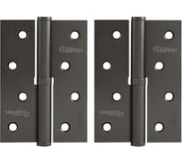 Врезные петли НОРА-М 750-4" ECO правые 100x70x2,5 графит, 2 шт. 18699