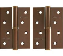 Врезные петли НОРА-М 750-4" ECO правые 100x70x2,5 матовый кофе, 2 шт. 18701