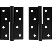 Врезные петли НОРА-М 750-4" ECO левые 100x70x2,5 черные, 2 шт. 18696