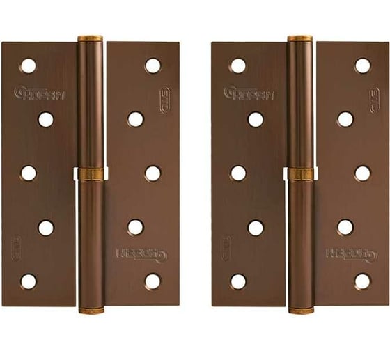 Врезные петли НОРА-М 750-5" ECO левые 120x80x2,5 матовый кофе, 2 шт. 18708