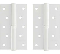 Врезные петли НОРА-М 750-5" левые 125x75x2,5 белые, 2 шт. 18489