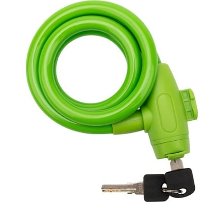 Тросовый замок для велосипедов и колясок с ключом Четыре сезона 150 см, зеленый 79-0313
