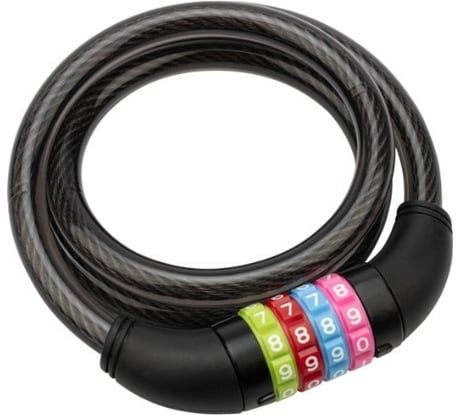 Тросовый кодовый замок для велосипедов и колясок Четыре сезона 150 см, черный 79-0216