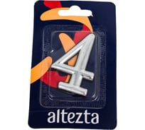 Дверная цифра Левша "4" ALTEZTA хром У4-9094.Х
