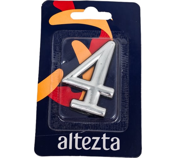 Дверная цифра Левша "4" ALTEZTA хром У4-9094.Х