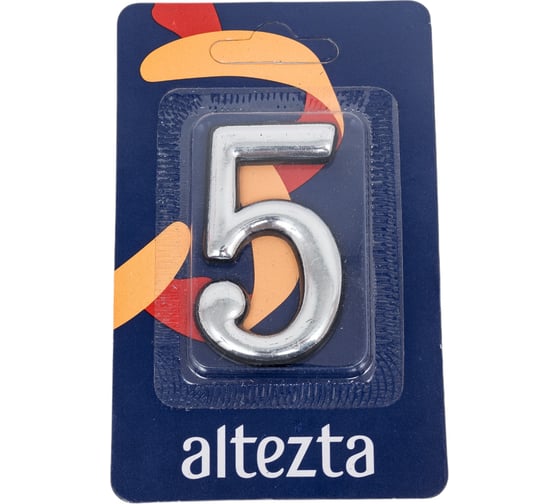 Дверная цифра Левша "5" ALTEZTA хром У4-9095.Х 1