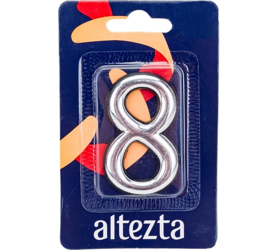 Дверная цифра Левша "8" ALTEZTA хром У4-9098.Х 1