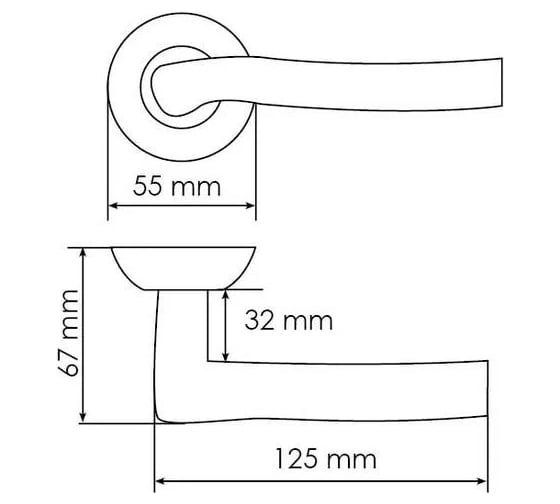 Дверная ручка MORELLI MH-04 SG/GP "Фонтан", цвет - матовое золото/золото 9008233