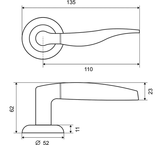 Дверная ручка Palladium A Domino AB 00011368
