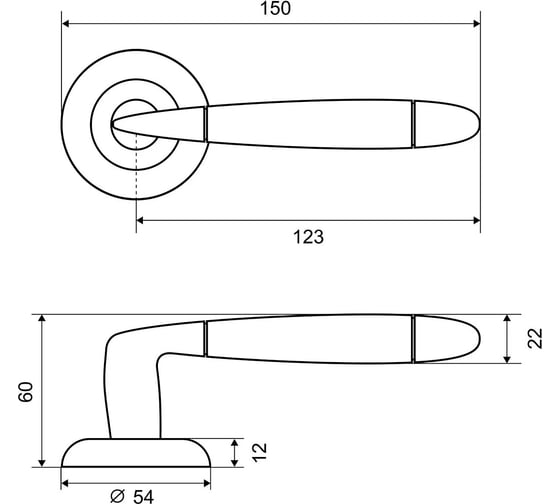 Дверная ручка Palladium Agata SN/CP 00009369