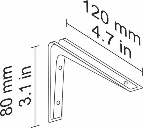 Стальной кронштейн Dolle ALTURA 120x80 мм, белый 90573