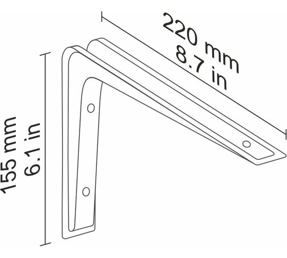 Стальной кронштейн Dolle ALTURA 220x155 мм, белый 90597