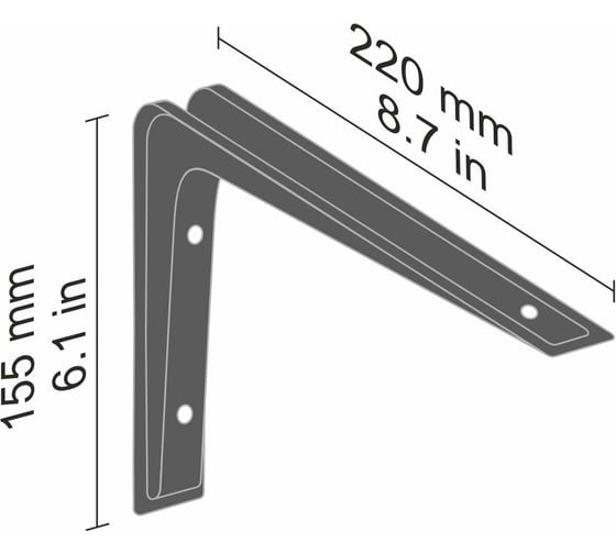 Стальной кронштейн Dolle ALTURA 220x155 черный 90634