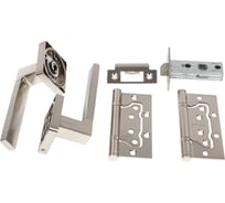 Комплект дверной фурнитуры (ручка, защелка межкомнатная, петли без врезки) PUERTO SET 521-02 5-45PL 2S SN/NP