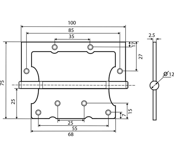 Накладная петля Фабрика замков E-2BB-100 BB (пакет) СТ-00001087