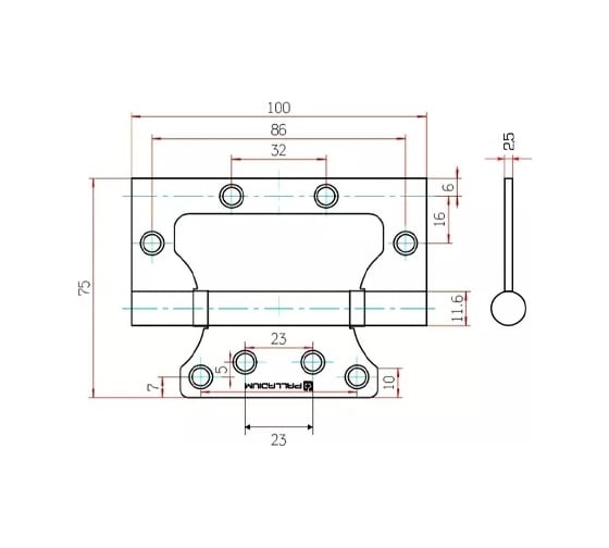 Накладная дверная петля Palladium 2BB-100 (K) AB УТ-00000029