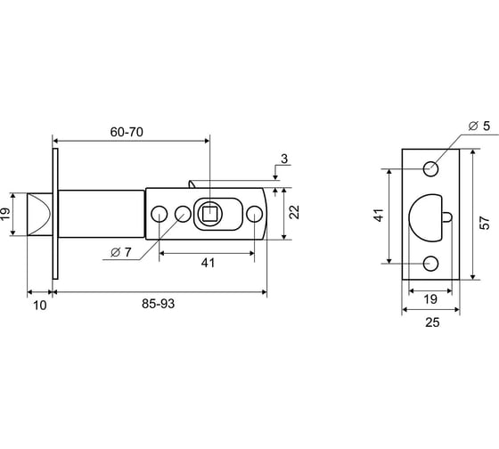 Ручка защелка Palladium 607 AB BK 00011600