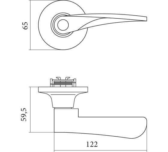 Ручка защелка Palladium 3901 PB ET 00011655