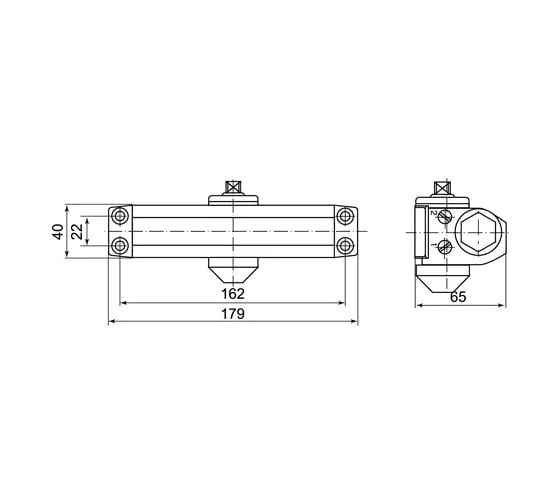 Доводчик Palladium 1025 D серебро 00003257