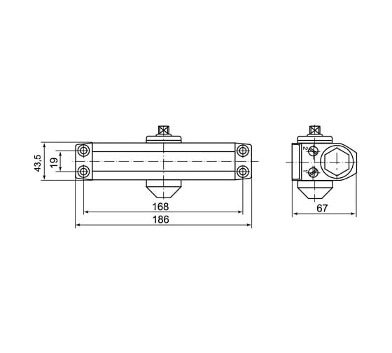 Доводчик Palladium 1045 D серебро 00003263