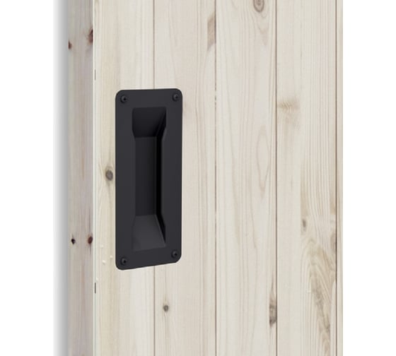 Металлическая врезная ручка для раздвижных дверей купе серии Roc Design Valcomp 1290 черная, 200x90х22 мм 2206819