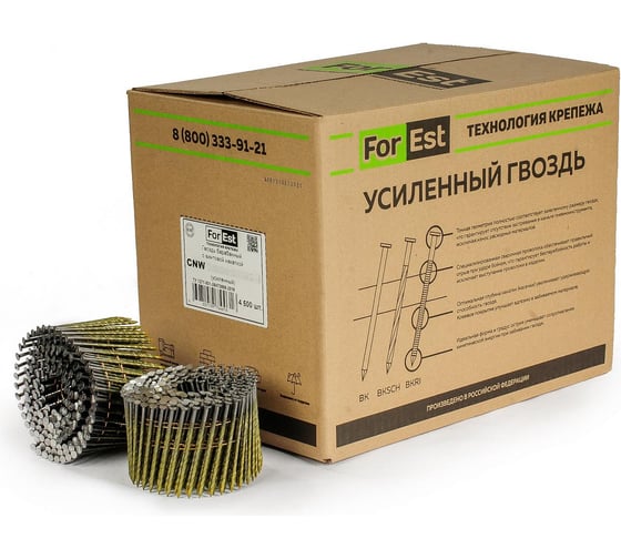Барабанный гладкий гвоздь ForEst CNW 28/88 BK 4500 шт. BL011736