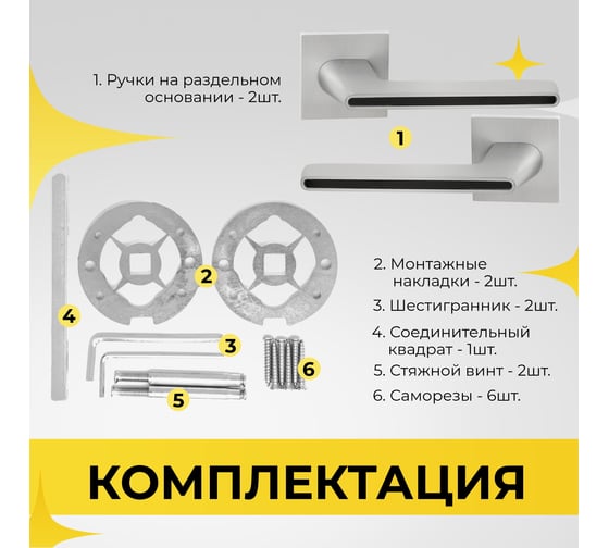 Ручка на раздельном цинковом тонком основании ABRISS R21.190 MCP/BL (матовый хром/черная вставка) 30068