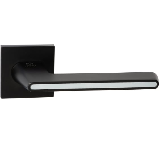 Ручка на раздельном тонком цинковом основании ABRISS R21.190 MBP/WH (черный матовый/белая вставка) 30066
