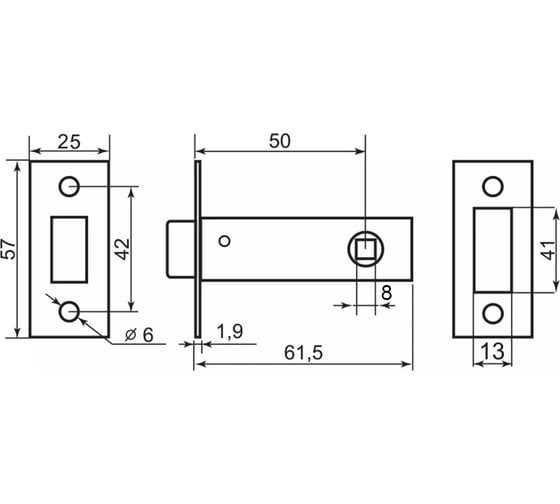 Межкомнатная защелка Palladium 100 M AB 00011560