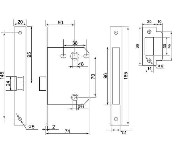 Комплект для двери Palladium SET 34 L 170 BK GF СТ-00001024
