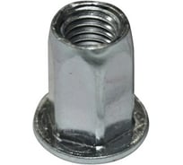 Шестигранная заклепка-гайка ЦКИ М6 плоская, сталь, цинк, BRALO, 25 шт. 9107