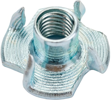 Крыльчатая мебельная забивная гайка DINFIX DIN 1624, оцинкованная, М6, 10 шт. 00-00002842