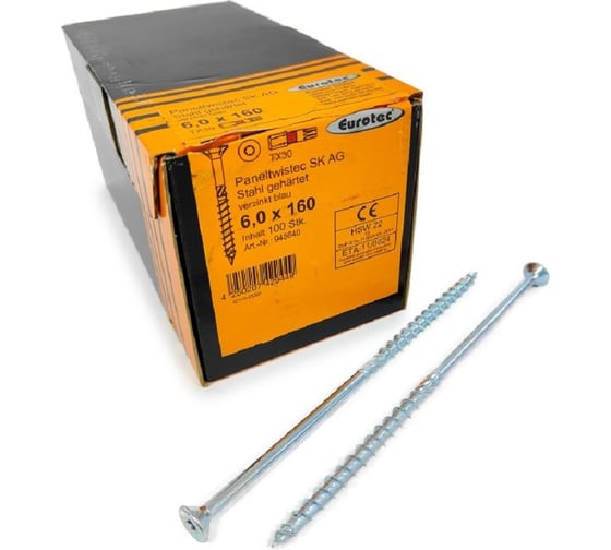 Конструкционные саморезы Eurotec Paneltwistec SK AG 6.0x160/70/10 TX30, потайной, 100 шт. 945640 1