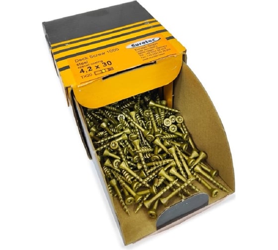 Саморезы Eurotec Deck Srew 1000 4.2x30 TX20, потайной, 250 шт. 945201