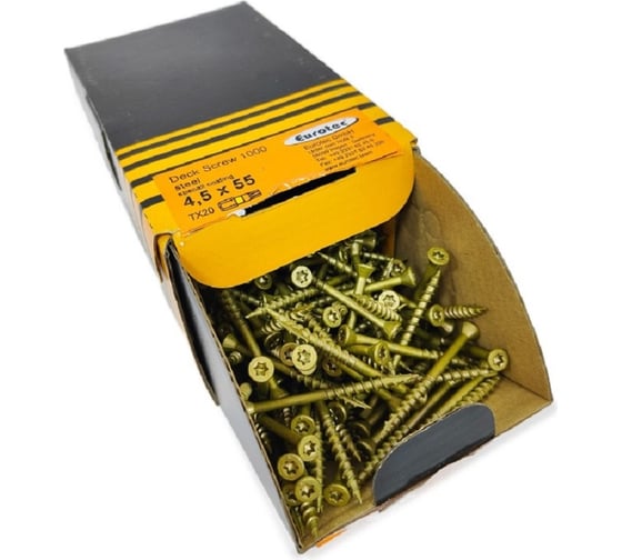 Саморезы Eurotec Deck Srew 1000 4.5x55 TX20, потайной, 250 шт. 945203