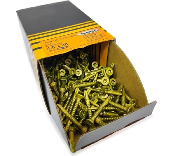 Саморезы Eurotec Wing Tek Srew 1000, 4.8x38, TX25, потайной, флюгель, 250 шт. 904335