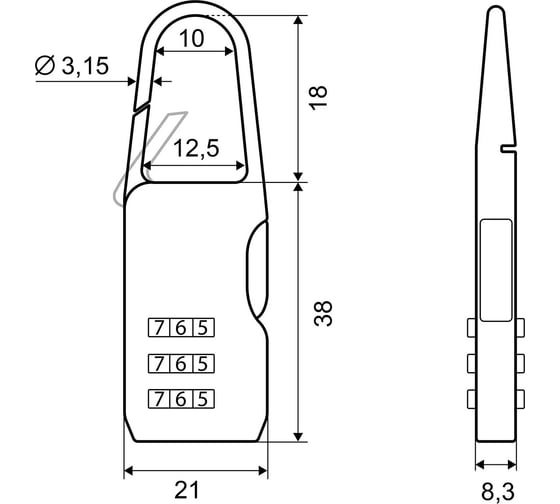 Навесной замок Palladium 204V-20 СТ-00000923
