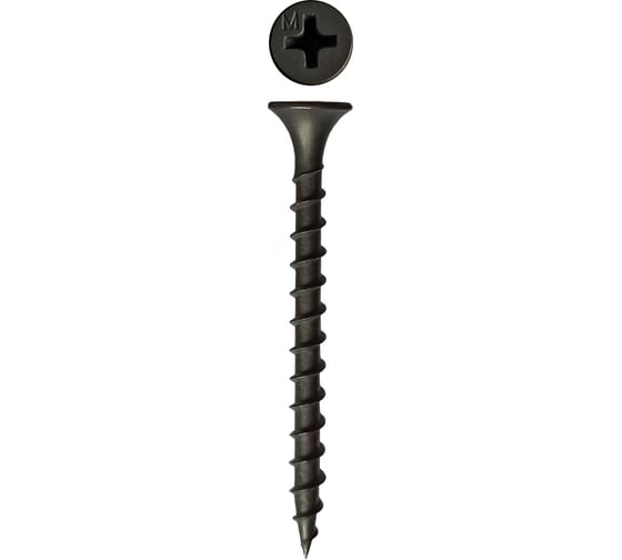 Саморез черный ГКД по дереву Daxmer 3,5x45 500 шт., короб 00000311434 1